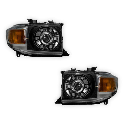 Toyota LandCruiser 70 / 73 / 75 / 76 / 78 / 79 Series (2007- 2022) LED DRL Dual Beam Projector Headlights LH + RH