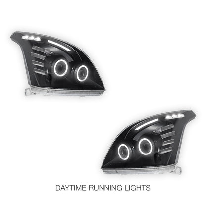 Toyota LandCruiser Prado 120 Series (2003- 2009) Angel-Eyes LED DRL Projector Headlights LH + RH