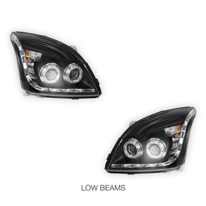Toyota LandCruiser Prado 120 Series (2003- 2009) Angel-Eyes LED DRL Projector Headlights LH + RH