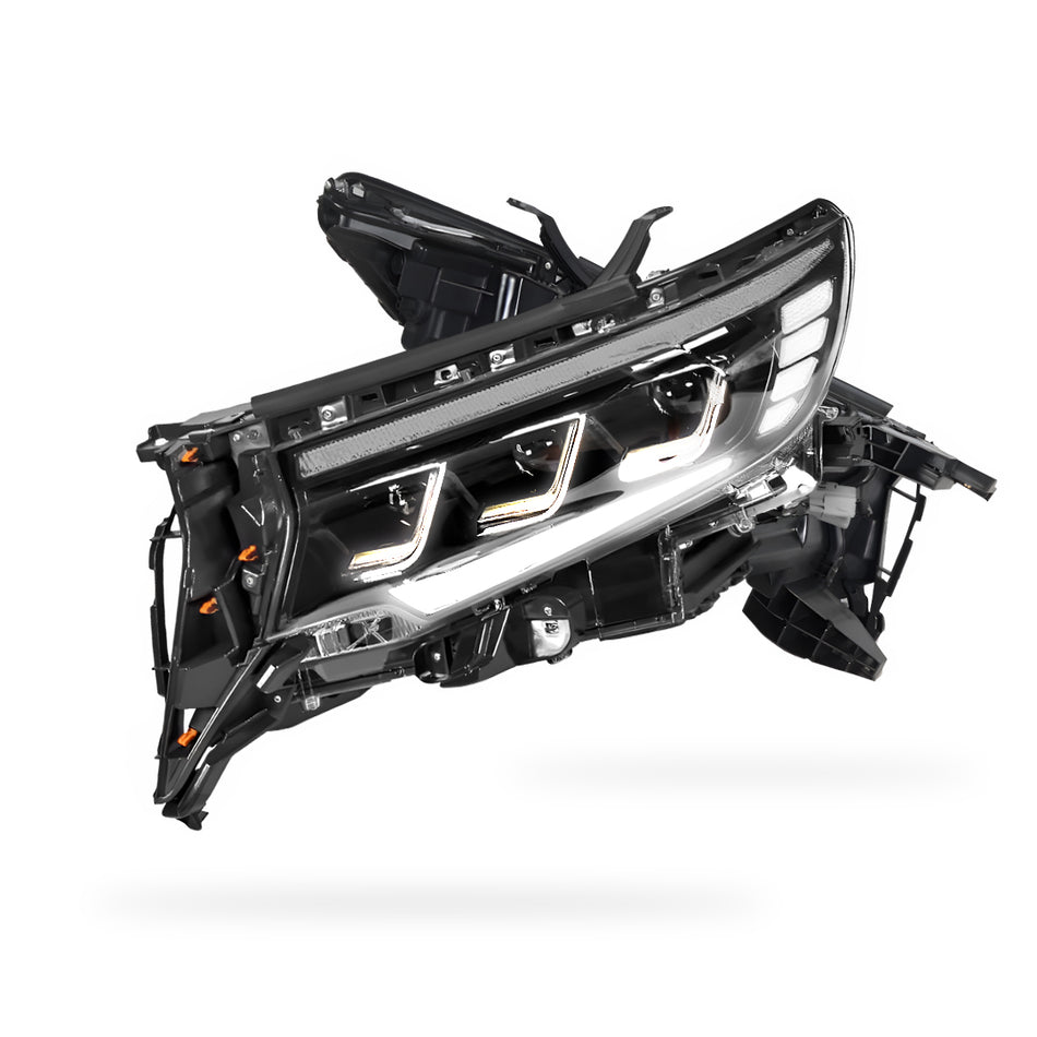 Toyota LandCruiser Prado 150 Series (2018- 2023) FULL LED DRL Sequential Projector Headlights LH + RH