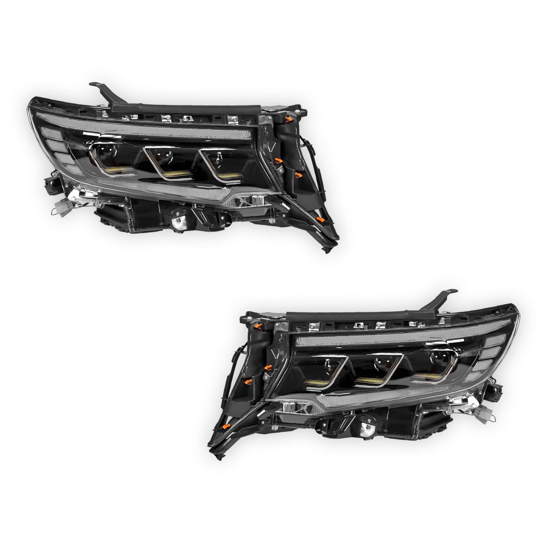 Toyota LandCruiser Prado 150 Series (2018- 2023) FULL LED DRL Sequential Projector Headlights LH + RH