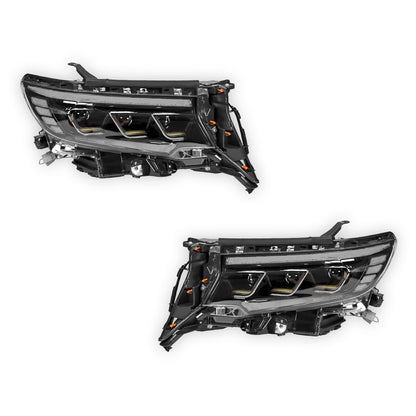 Toyota LandCruiser Prado 150 Series (2018- 2023) FULL LED DRL Sequential Projector Headlights LH + RH