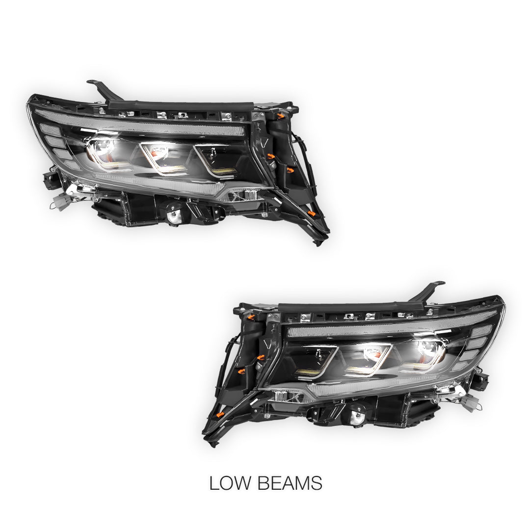 Toyota LandCruiser Prado 150 Series (2018- 2023) FULL LED DRL Sequential Projector Headlights LH + RH