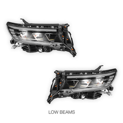 Toyota LandCruiser Prado 150 Series (2018- 2023) FULL LED DRL Sequential Projector Headlights LH + RH