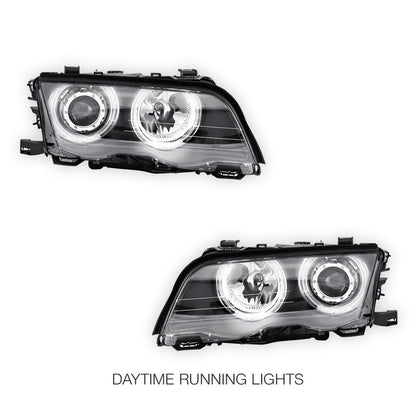 BMW 3 Series E46 Coupe (1999 - 2002) LED Angel-Eyes Projector Headlights LH + RH
