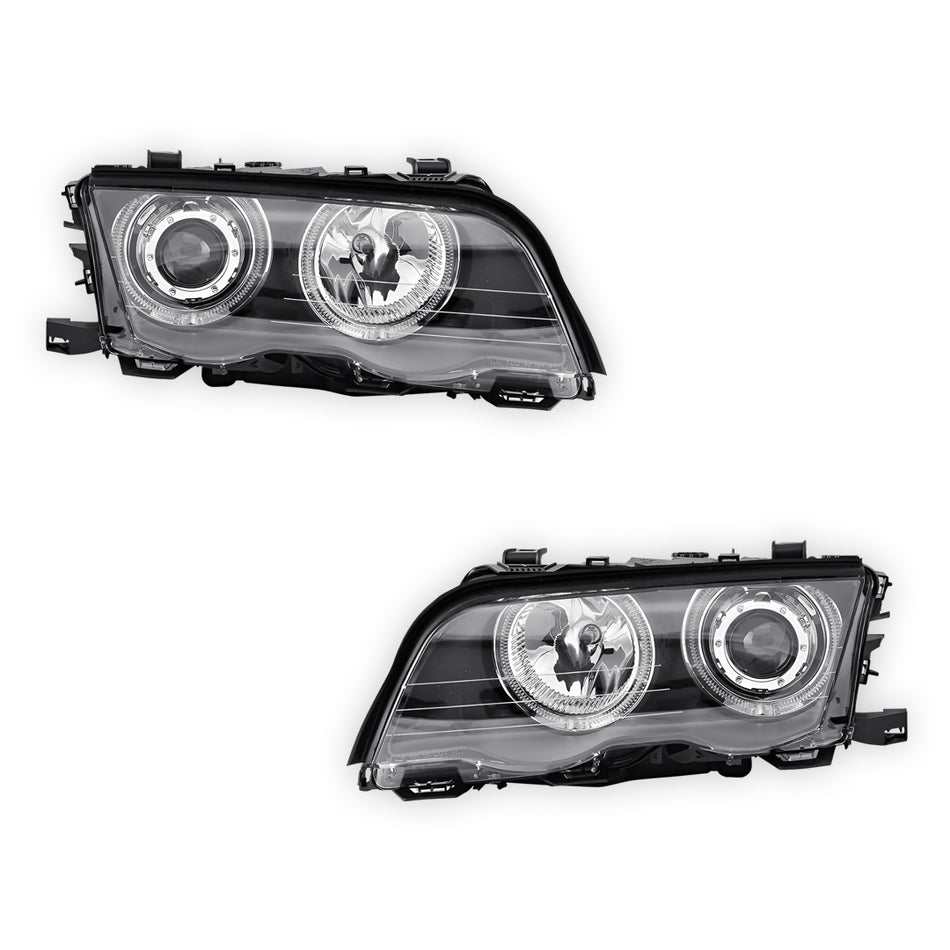 BMW 3 Series E46 Coupe (1999 - 2002) LED Angel-Eyes Projector Headlights LH + RH