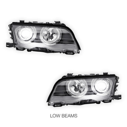 BMW 3 Series E46 Sedan / Wagon (1998 - 2001) LED Angel-Eyes Projector Headlights LH + RH