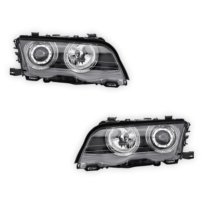 BMW 3 Series E46 Sedan / Wagon (1998 - 2001) LED Angel-Eyes Projector Headlights LH + RH