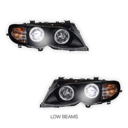 BMW 3 Series E46 Sedan / Wagon (2002 - 2004) CCFL Angel-Eyes Projector Headlights LH + RH