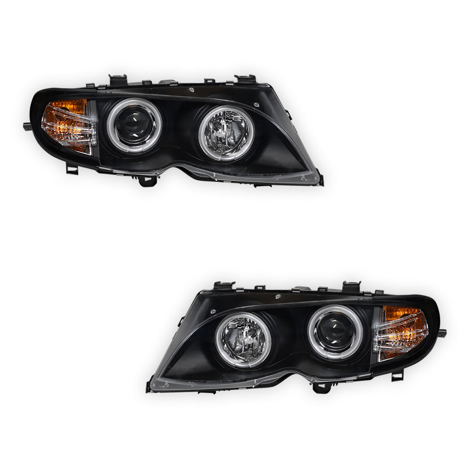 BMW 3 Series E46 Sedan / Wagon (2002 - 2004) CCFL Angel-Eyes Projector Headlights LH + RH