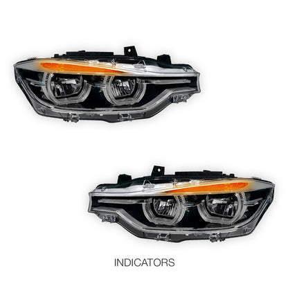 BMW 3 Series F30 / F31 (2012 - 2015) HID Model LED DRL Projector Headlights LH + RH