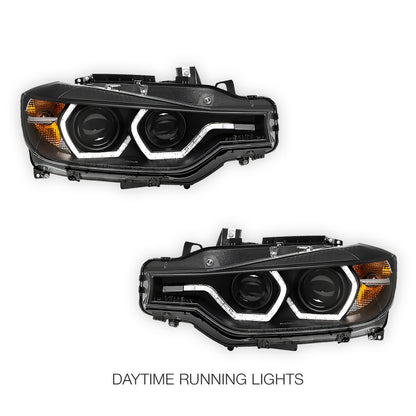 BMW 3 Series F30 / F31 (2012 - 2015) HID Model LED DRL Projector Headlights LH + RH