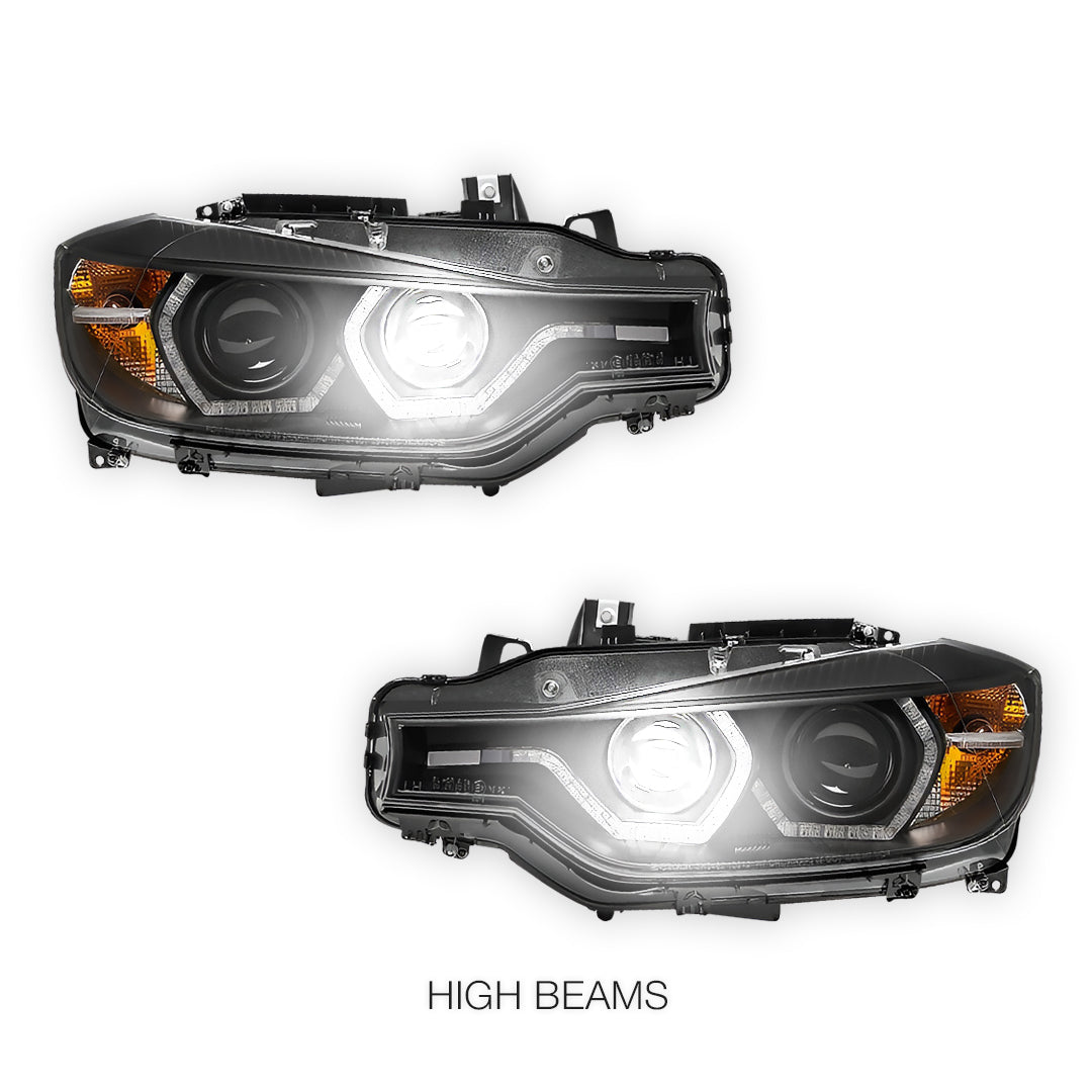 BMW 3 Series F30 / F31 (2012 - 2015) HID Model LED DRL Projector Headlights LH + RH