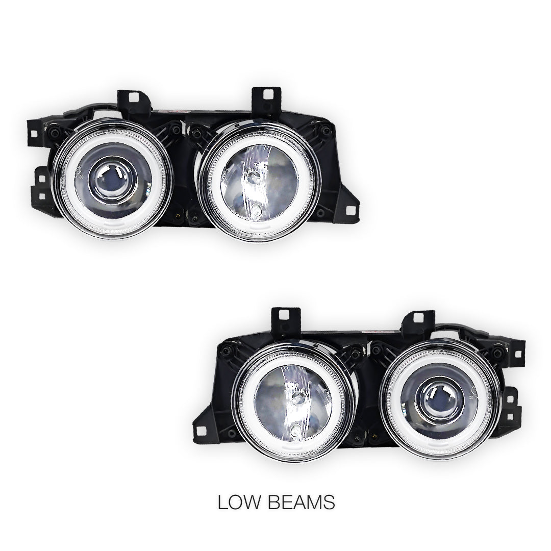 BMW 5 Series E34 (1987 - 1996) Crystal Clear CCFL Angel-Eye Projector Headlights LH + RH
