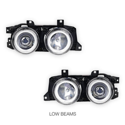 BMW 5 Series E34 (1987 - 1996) Crystal Clear CCFL Angel-Eye Projector Headlights LH + RH