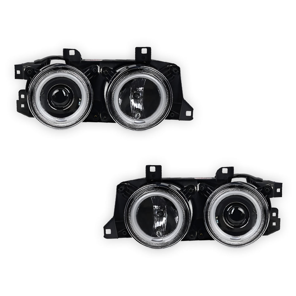 BMW 5 Series E34 (1987 - 1996) Crystal Clear CCFL Angel-Eye Projector Headlights LH + RH
