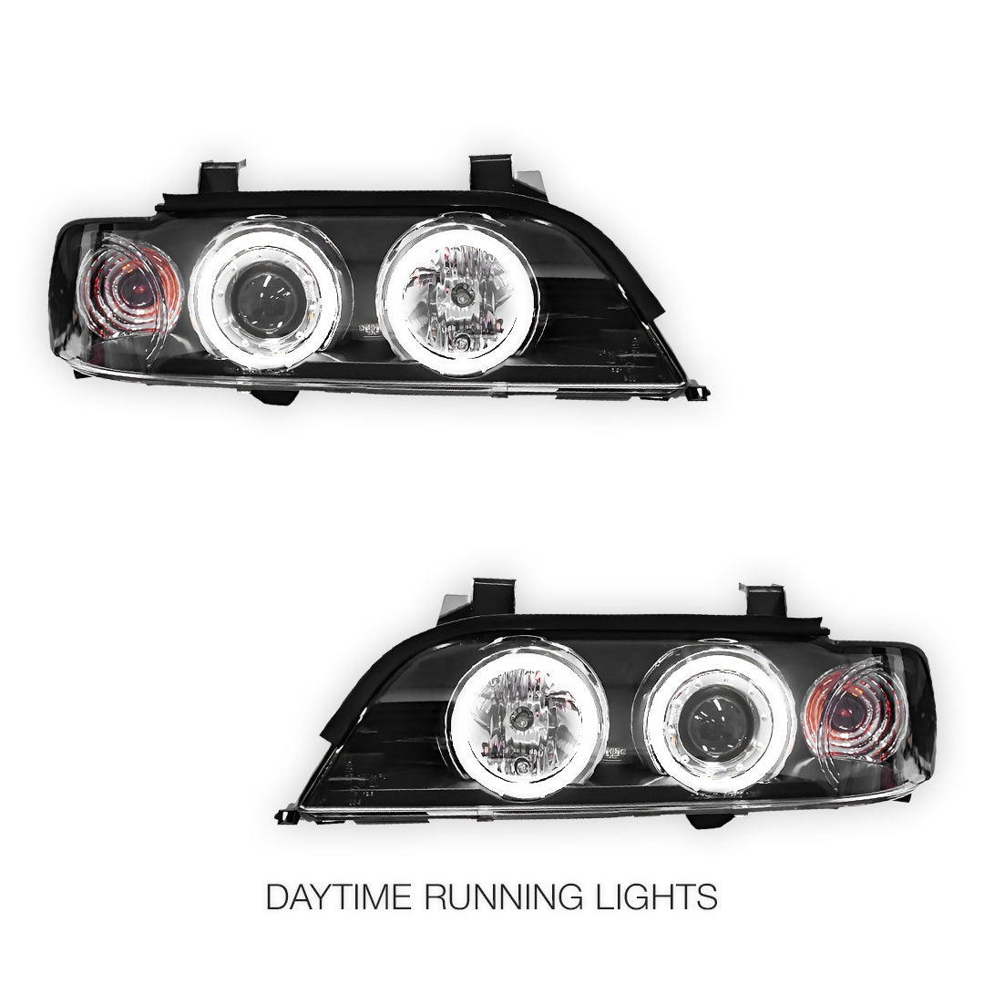 BMW 5 Series E39 (1995 - 2003) CCFL Angel-Eyes Projector Headlights LH + RH