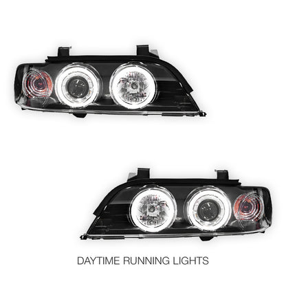 BMW 5 Series E39 (1995 - 2003) CCFL Angel-Eyes Projector Headlights LH + RH
