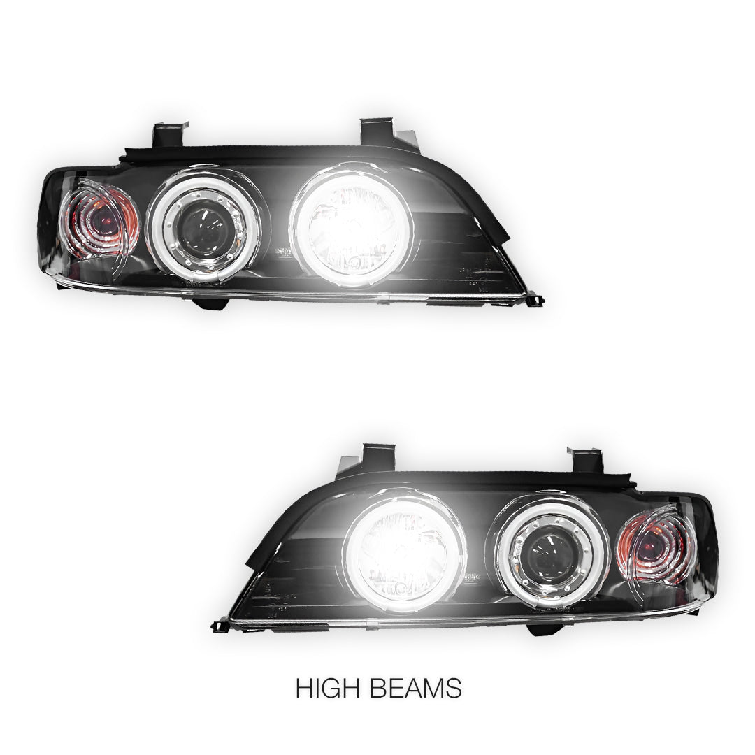 BMW 5 Series E39 (1995 - 2003) CCFL Angel-Eyes Projector Headlights LH + RH