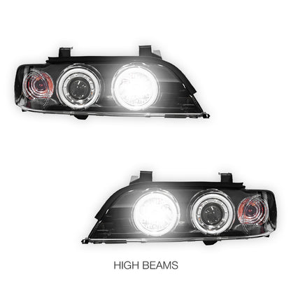 BMW 5 Series E39 (1995 - 2003) CCFL Angel-Eyes Projector Headlights LH + RH