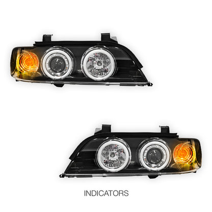 BMW 5 Series E39 (1995 - 2003) CCFL Angel-Eyes Projector Headlights LH + RH