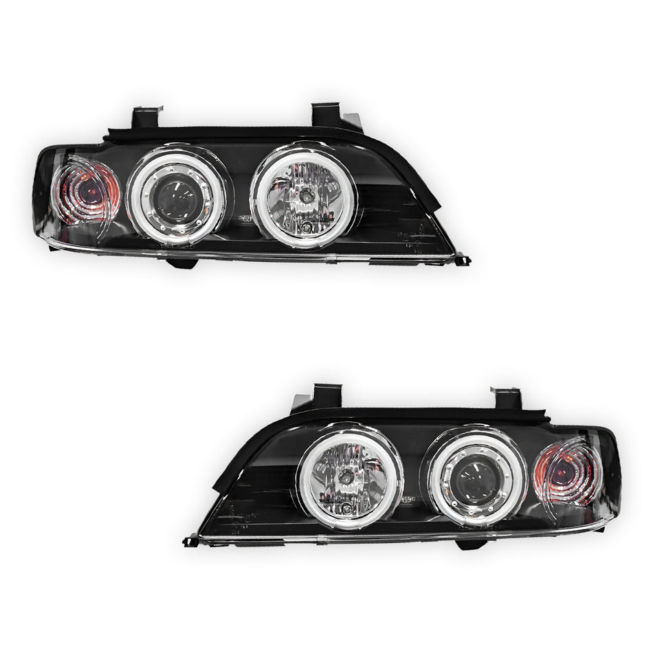 BMW 5 Series E39 (1995 - 2003) CCFL Angel-Eyes Projector Headlights LH + RH