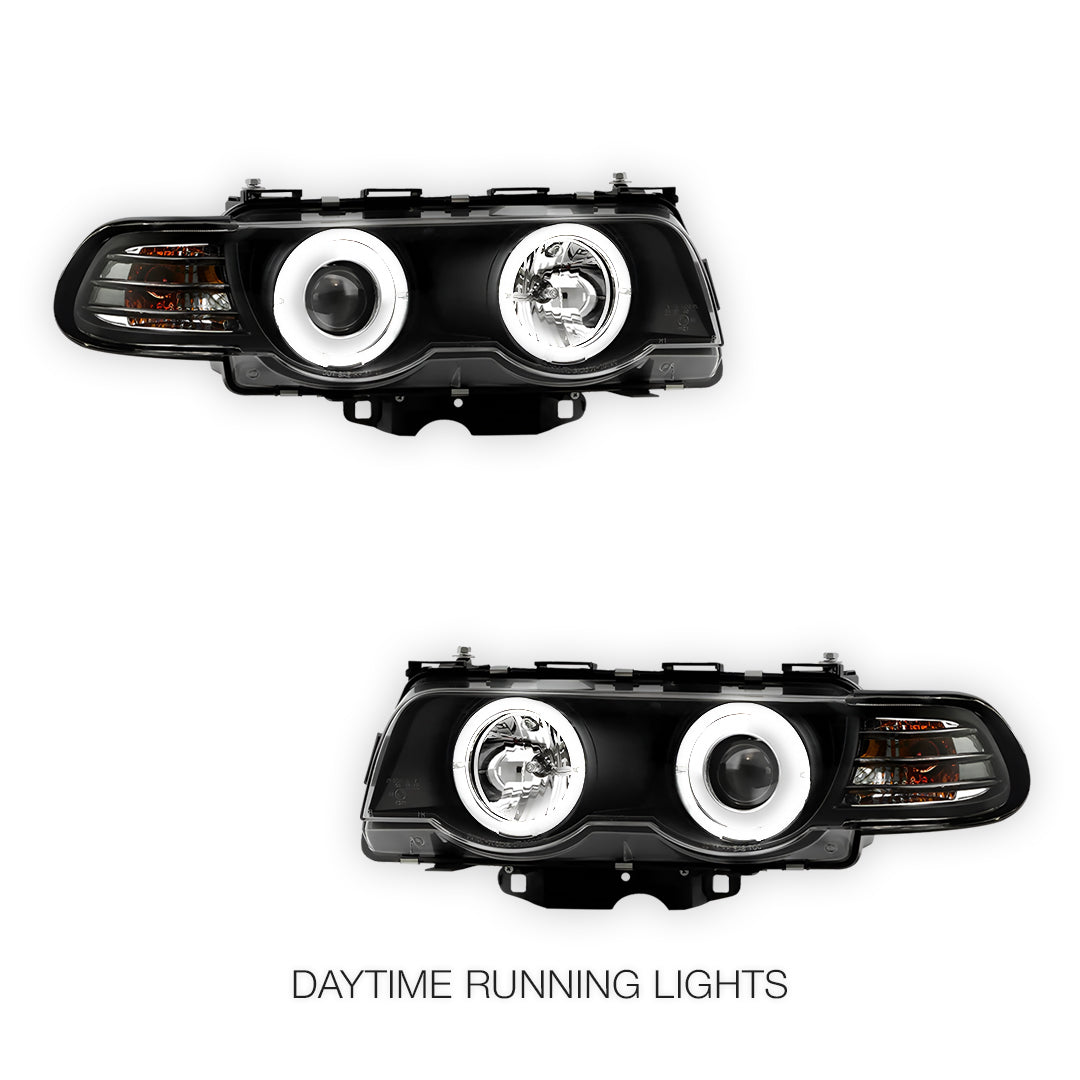 BMW 7 Series E38 (1995 - 1998) CCFL Angel-Eyes Projector Headlights LH + RH