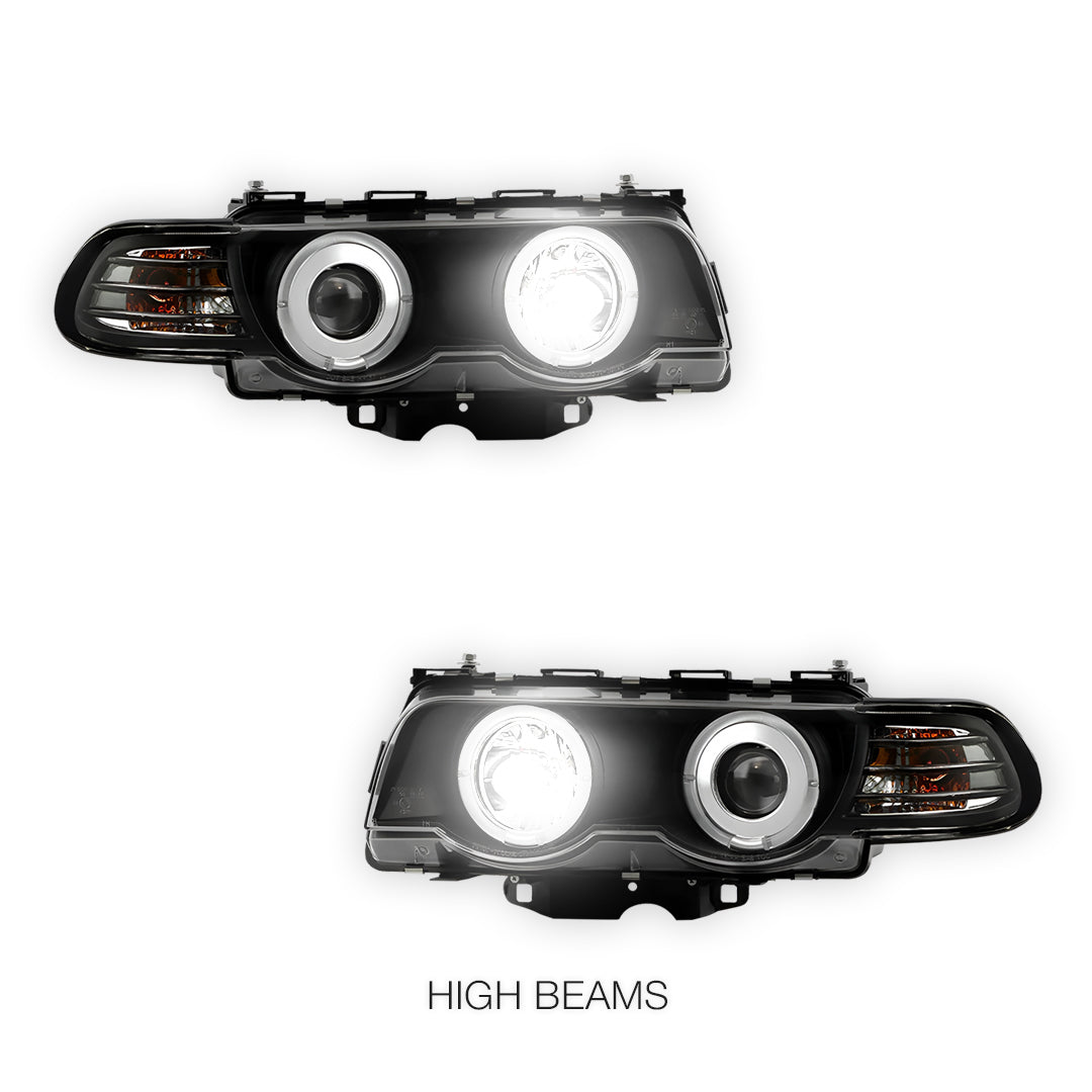 BMW 7 Series E38 (1995 - 1998) CCFL Angel-Eyes Projector Headlights LH + RH