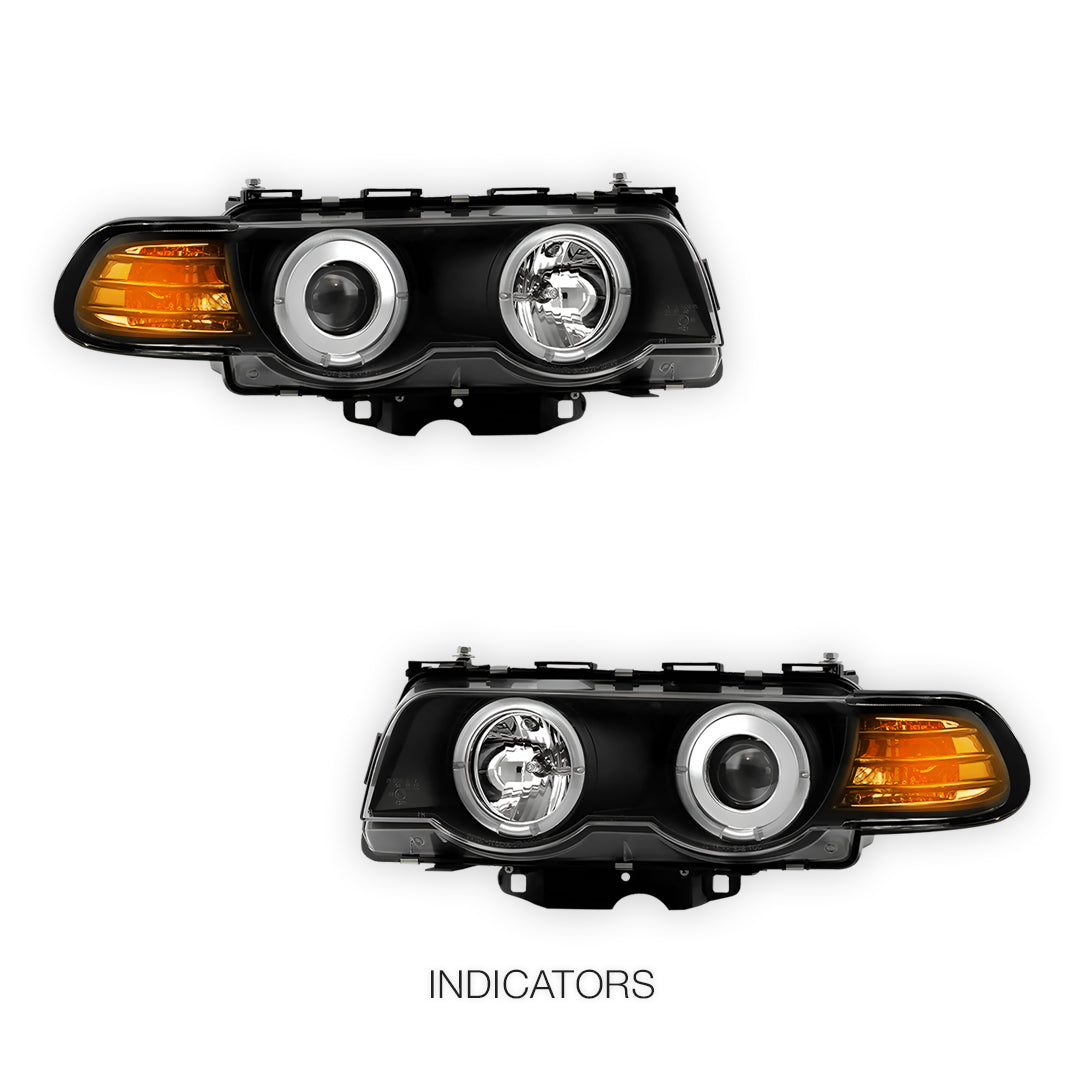 BMW 7 Series E38 (1995 - 1998) CCFL Angel-Eyes Projector Headlights LH + RH