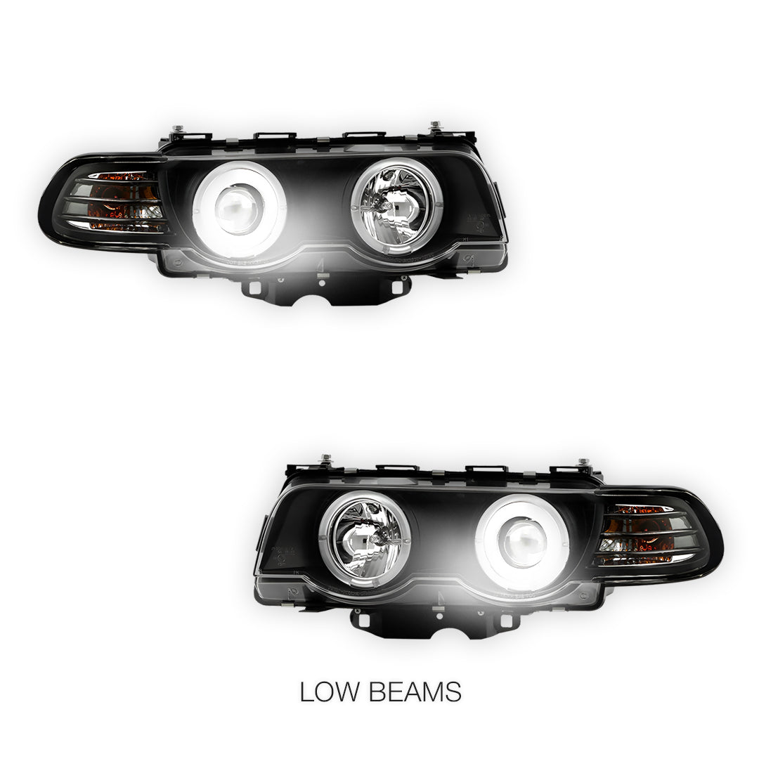 BMW 7 Series E38 (1995 - 1998) CCFL Angel-Eyes Projector Headlights LH + RH