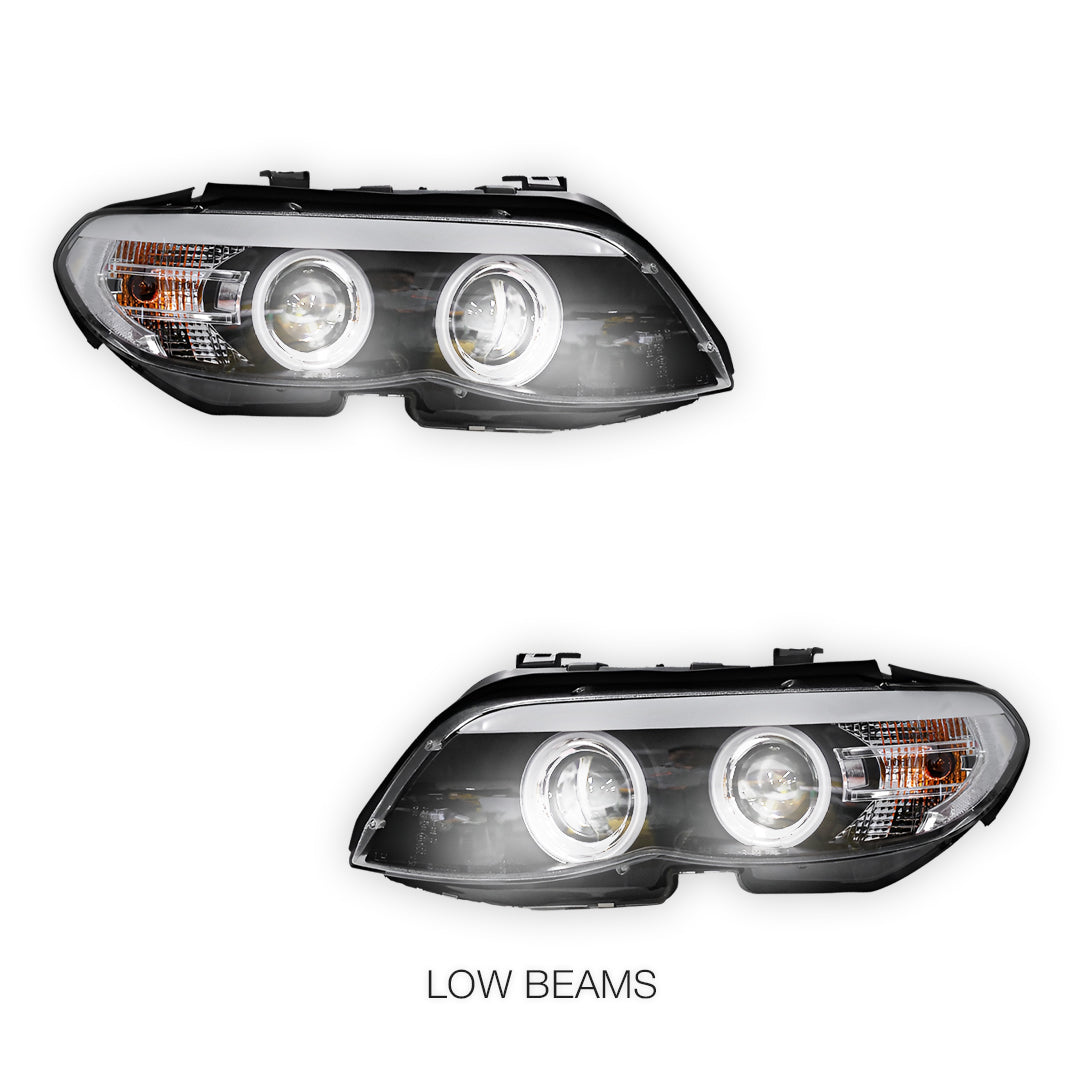 BMW X5 E53 (2004 - 2006) Halogen Model CCFL Angel-Eyes Projector Headlights LH + RH