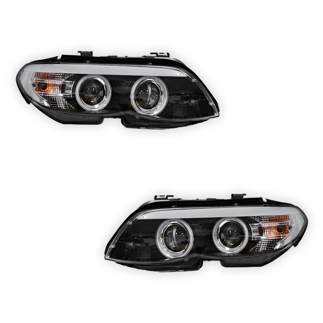 BMW X5 E53 (2004 - 2006) Halogen Model CCFL Angel-Eyes Projector Headlights LH + RH