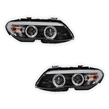 BMW X5 E53 (2004 - 2006) Halogen Model CCFL Angel-Eyes Projector Headlights LH + RH