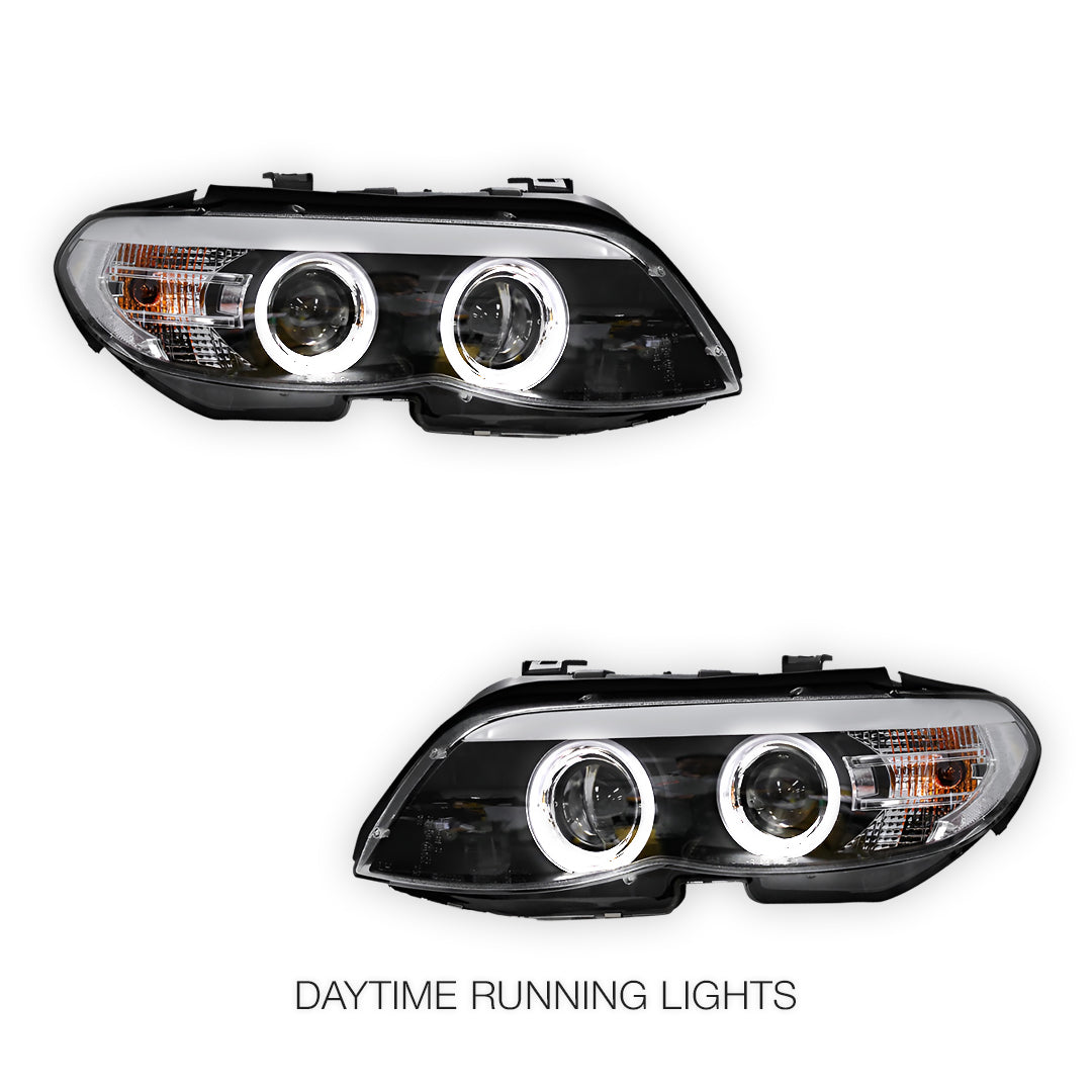 BMW X5 E53 (2004 - 2006) HID / Xenon Model CCFL Angel-Eyes Projector Headlights LH + RH
