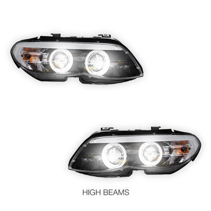 BMW X5 E53 (2004 - 2006) HID / Xenon Model CCFL Angel-Eyes Projector Headlights LH + RH