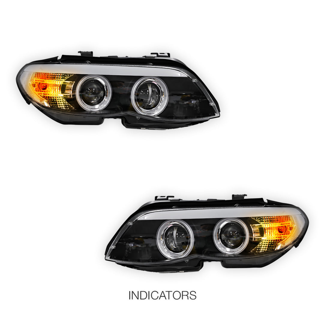 BMW X5 E53 (2004 - 2006) HID / Xenon Model CCFL Angel-Eyes Projector Headlights LH + RH