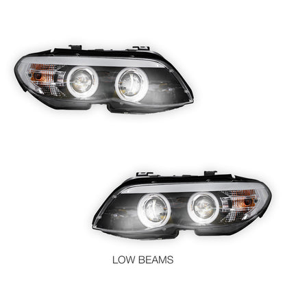 BMW X5 E53 (2004 - 2006) HID / Xenon Model CCFL Angel-Eyes Projector Headlights LH + RH