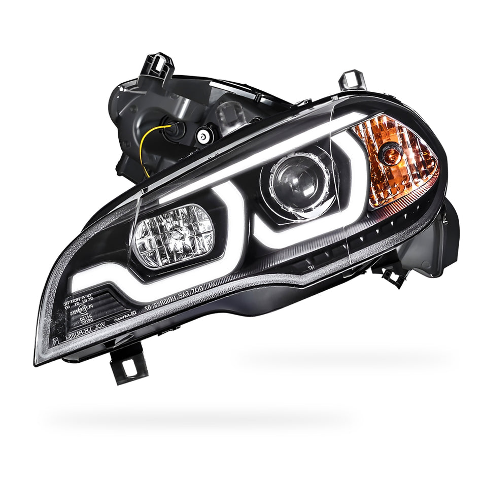 BMW X5 E70 (2007 - 2010) Halogen Model LED DRL Projector Headlights LH + RH