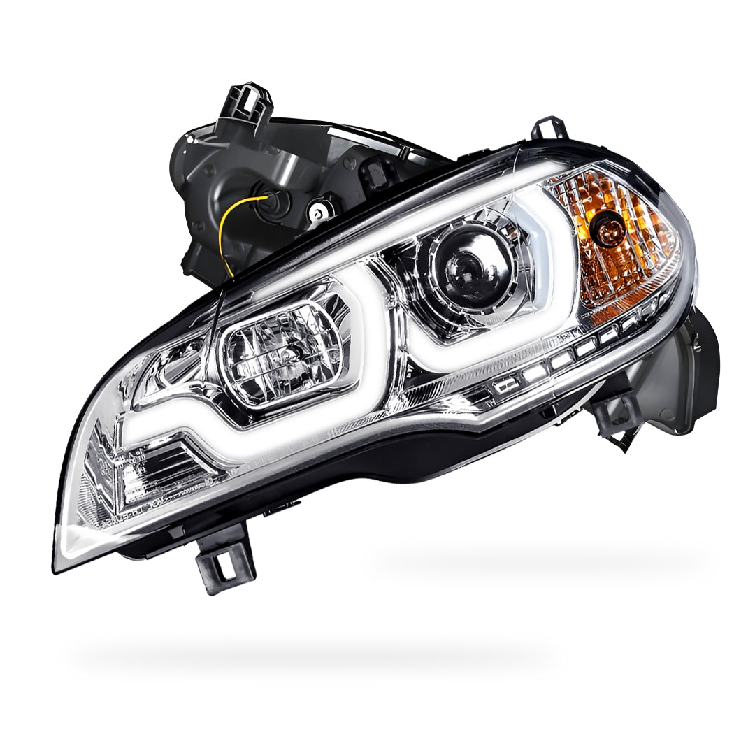 BMW X5 E70 (2007 - 2010) Halogen Model LED DRL Projector Headlights LH + RH