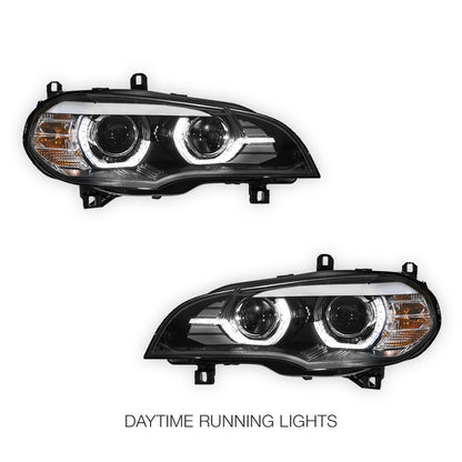 BMW X5 E70 (2007 - 2013) Xenon / AFS Model LED DRL Projector Headlights LH + RH