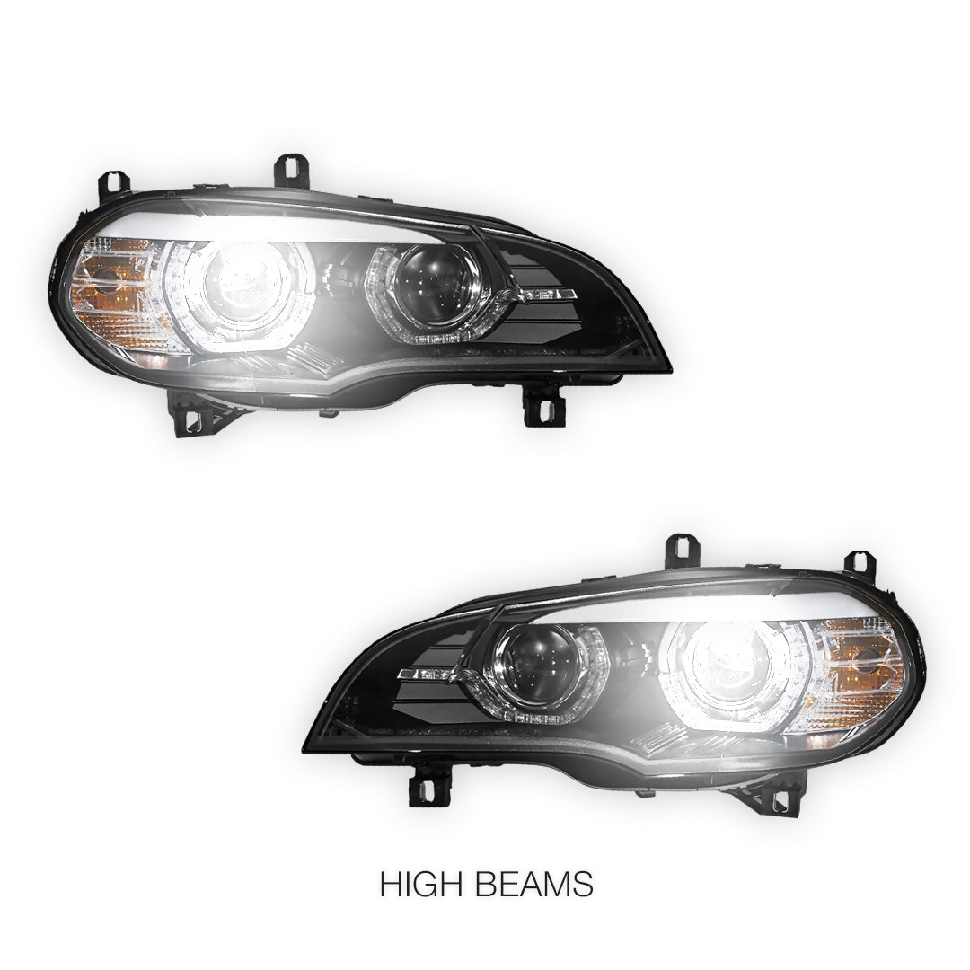 BMW X5 E70 (2007 - 2013) Xenon / AFS Model LED DRL Projector Headlights LH + RH