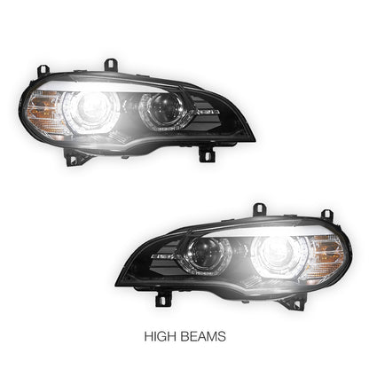 BMW X5 E70 (2007 - 2013) Xenon / AFS Model LED DRL Projector Headlights LH + RH