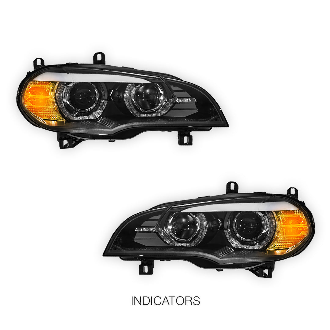 BMW X5 E70 (2007 - 2013) Xenon / AFS Model LED DRL Projector Headlights LH + RH