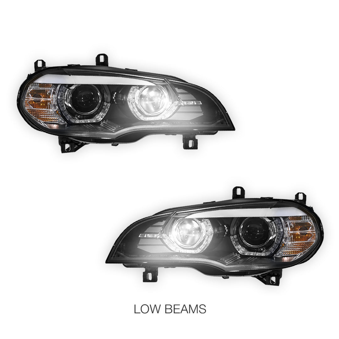 BMW X5 E70 (2007 - 2013) Xenon / AFS Model LED DRL Projector Headlights LH + RH