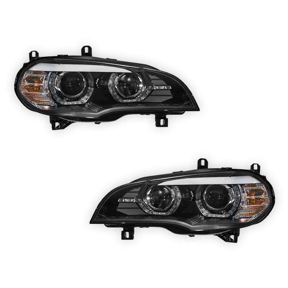BMW X5 E70 (2007 - 2013) Xenon / AFS Model LED DRL Projector Headlights LH + RH
