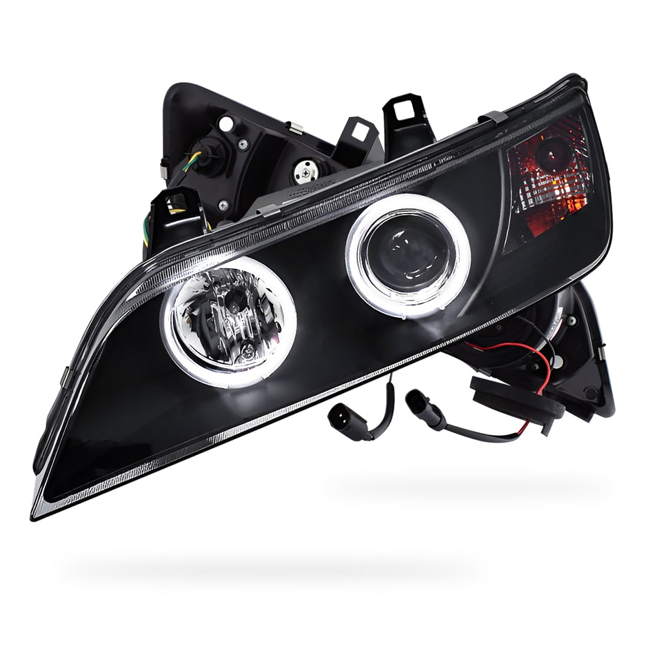 BMW Z3 E36 (1996 - 2002) Black CCFL Angel-Eyes Projector Headlights LH + RH