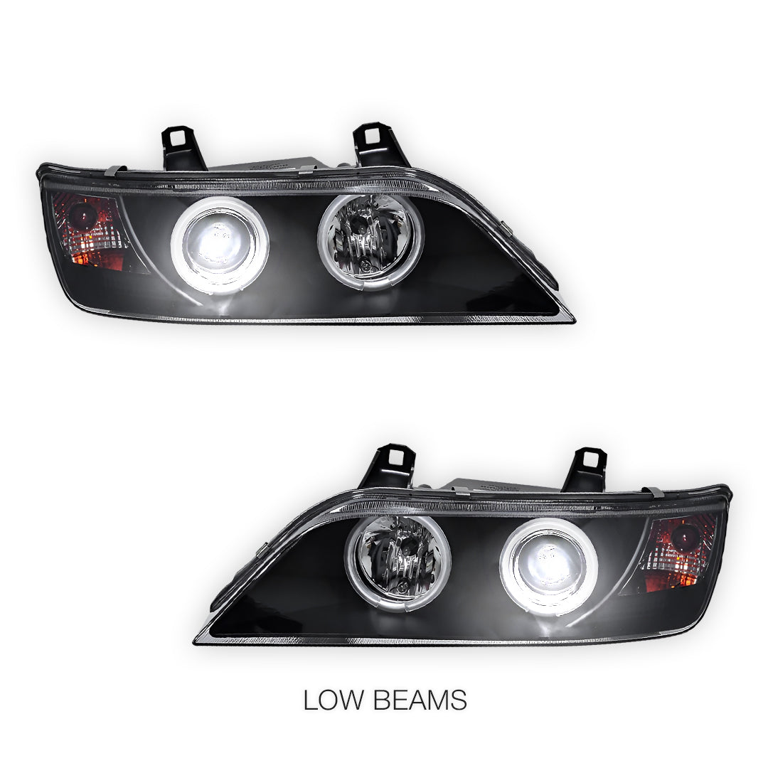 BMW Z3 E36 (1996 - 2002) Black CCFL Angel-Eyes Projector Headlights LH + RH