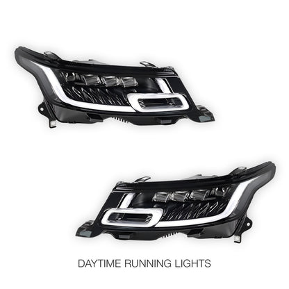 Land Rover Range Rover Sport L494 (2013 - 2017) SVR Style Full LED Head lights with Sequential Indicators LH + RH