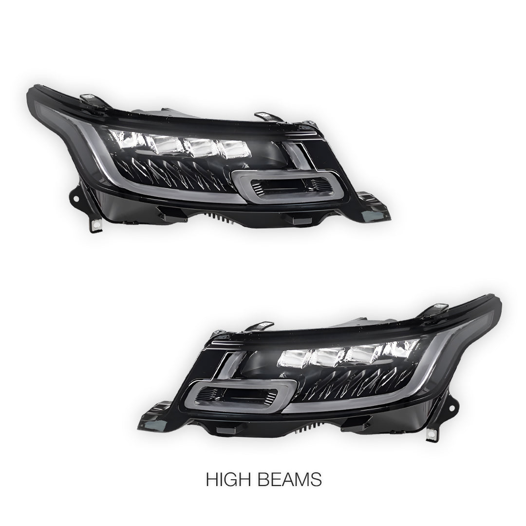 Land Rover Range Rover Sport L494 (2013 - 2017) SVR Style Full LED Head lights with Sequential Indicators LH + RH