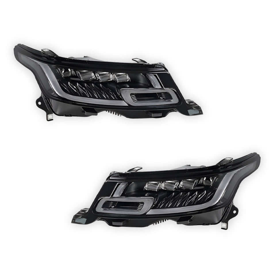 Land Rover Range Rover Sport L494 (2013 - 2017) SVR Style Full LED Head lights with Sequential Indicators LH + RH